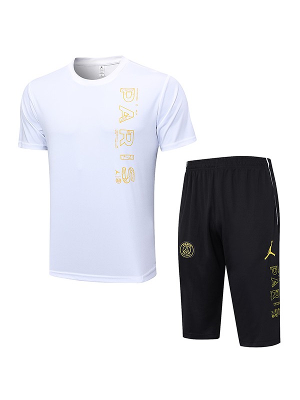 Jordan paris saint germain training jersey men's psg white uniform soccer sportswear football tops sports shirt 2023-2024